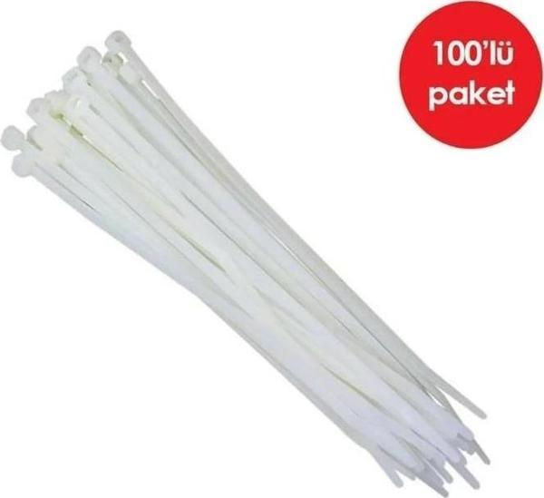 PEMSAN Klips Kablo Bağı 3.6x150 BEYAZ (100lü Paket) Kablo Cırdı - Image 1
