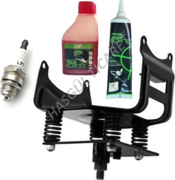 Hsgl Motorlu Tırpan Alt Ayak Yaylı Motor Bağlantı Aparatı 2T 100ml yağ 120gr gress buji set - Image 1