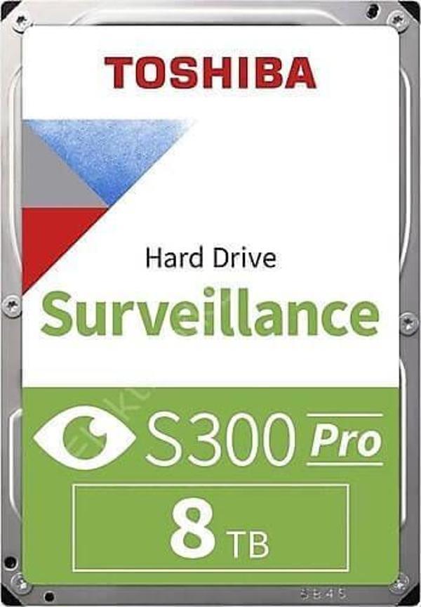 Toshiba S300 Pro 8TB MD10ADA800V 3.5" 7200RPM 512Mb Sata3 180TB/Y 7/24  Güvenlik Hard Diski - Image 1