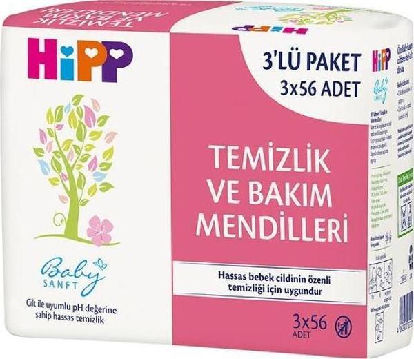 Hipp Babysanft Islak Temizlik Ve Bakım Mendilleri 3 X 56 Adet - Image 1