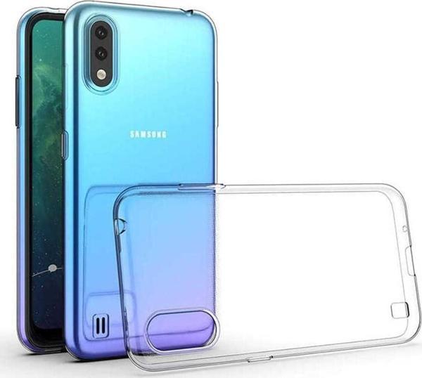 Samsung Galaxy A01 Uyumlu Kamera Korumalı Darbe Önleyici Ultra Slim TPU Şeffaf Silikon Kılıf - Image 1