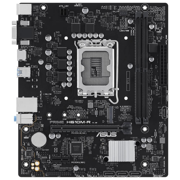 ASUS PRIME H610M-R-SI, 2xDDR5, M.2, D-SUB, DP, HDMI, 12-13.14.Nesil, LGA1700 Soket, Anakart - Image 1