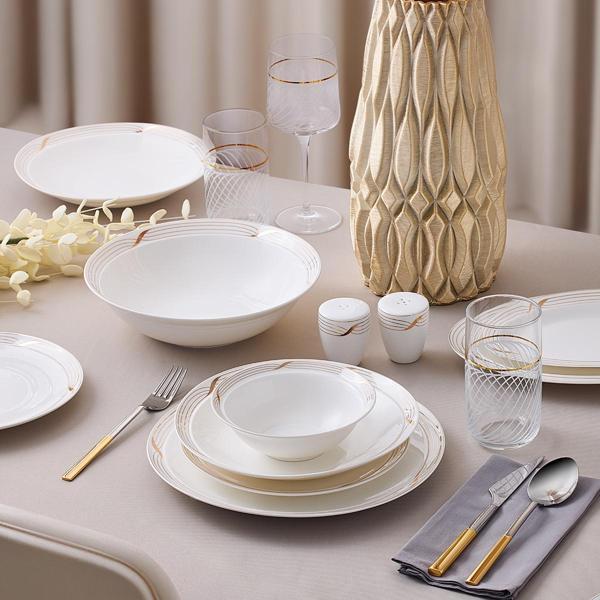 Aryıldız Crystal Provence Gold 56 Parça 12 Kişilik Yemek Takımı - Image 1
