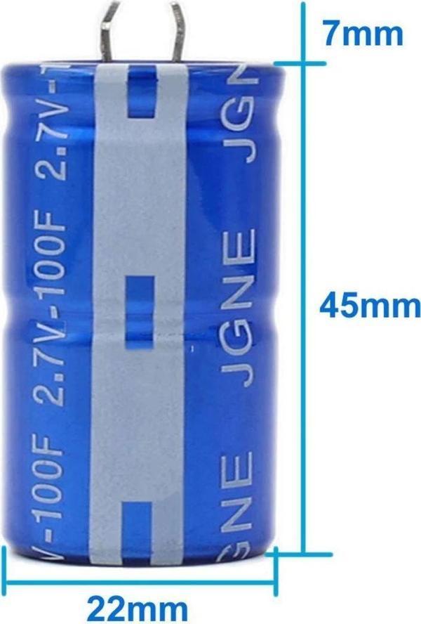 Alkatronik 100F 2.7V Süpercap 22x45mm DIP Süper Kapasitör Enerji Depolama Güneş Rüzgar Akü Batarya Güç - Image 1