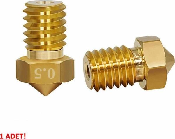 Alkatronik 0.5mm X 1.75mm M6 Prinç Nozzle 3d Yazıcı Printer 1.75mm Filament Uyum Mk8 Cr-10 Cr-10s Ender 3 - Image 1