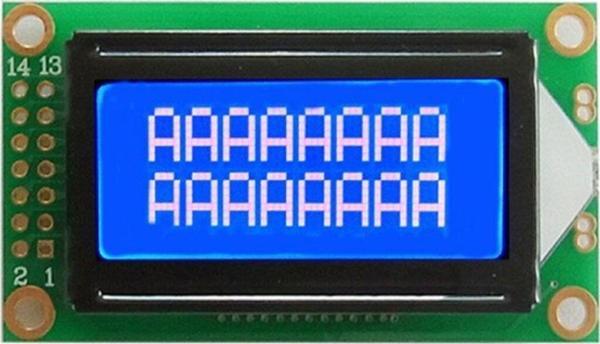 Alkatronik 0802a 8x2 Karakter Lcd Modül Mavi Display Ekran Mavi Backlight 2 Satır 8 Karakter - Image 1