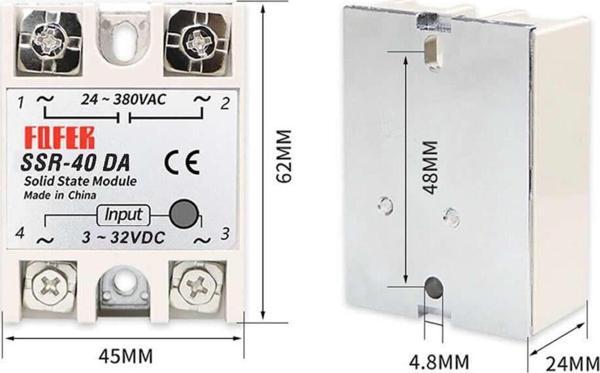 Alkatronik Ssr-40da Ssr Röle 40a Ac 24-380v Tek Fazlı Solid State Röle Elektronik Anahtar - Image 1