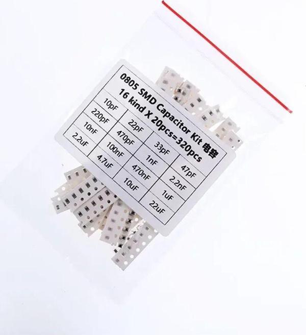 Alkatronik 0805 Smd Kapasitör Set 16 Tip 320 Parça  Yüzey Montaj Film Seramik 10pF 22pF 33pF 47pF 220pF 470pF - Image 1
