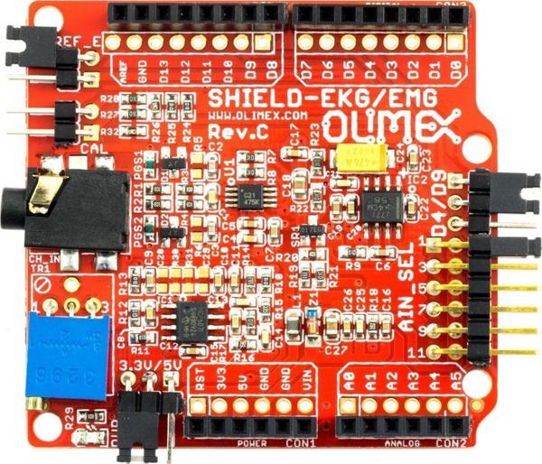 Olimex Ekg-emg Arduino Shield Açık Kaynak Kod Ekg Ecg Emg Nabız Kalp Elektrokardiyografi - Image 1