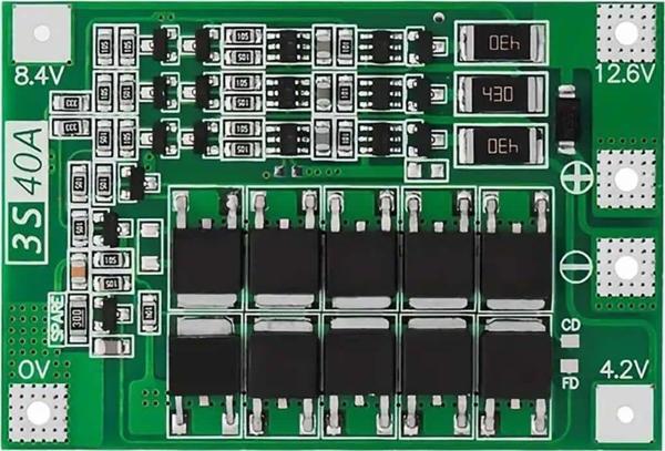 Alkatronik 3S 40A Bms Balans Lityum Batarya Koruma Kartı  3 Seri Hücreli Pil Li-ion 18650 12.6V - Image 1
