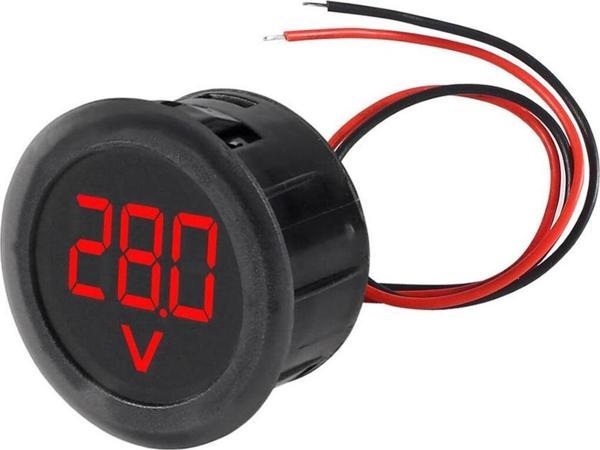 Alkatronik 4-100V Dc Voltmetre Yuvarlak Panel Tip Montajlanabilir Dijital Kırmızı Renk Led Ekran Voltaj İzleme - Image 1