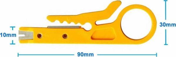 Alkatronik Kablo Soyma Aparatı Mini Tel Kesici Soyucu Sıyırma Zımba Aracı Düz Uçlu Pense Bıçak Kesici - Image 1