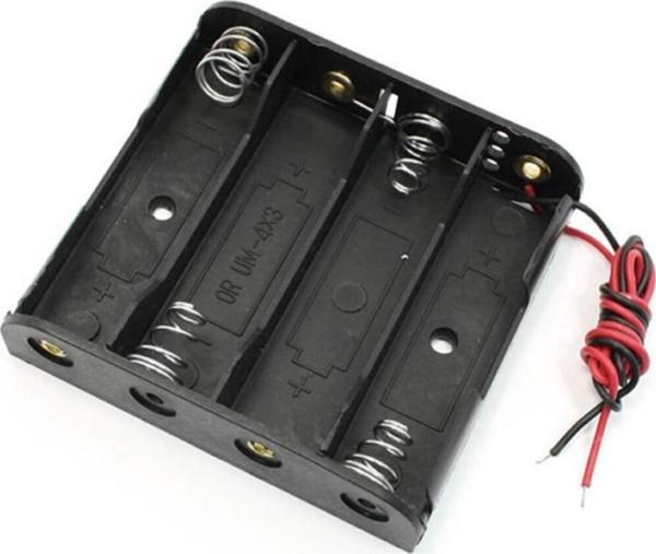 Alkatronik 4'lü 1,5v Aa Kalem Pil Kutusu Yuvası 4x1,5v Kablolu Batarya Pil Tutucu - Image 1