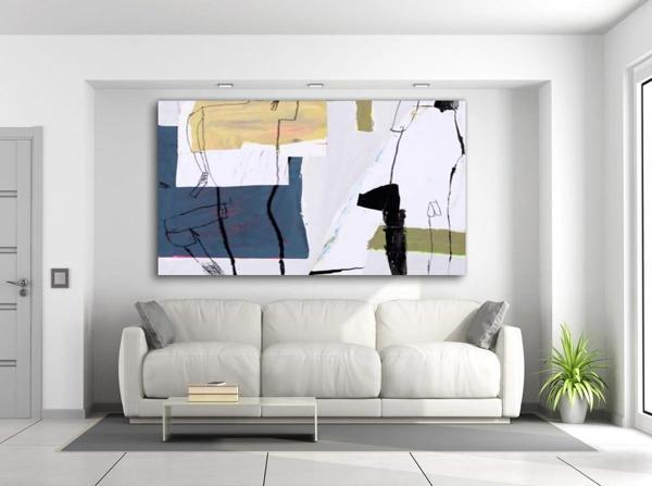 Falas Yağlı Boya Dokulu Tablo 100X150 Gold Çerçeveli - Image 1