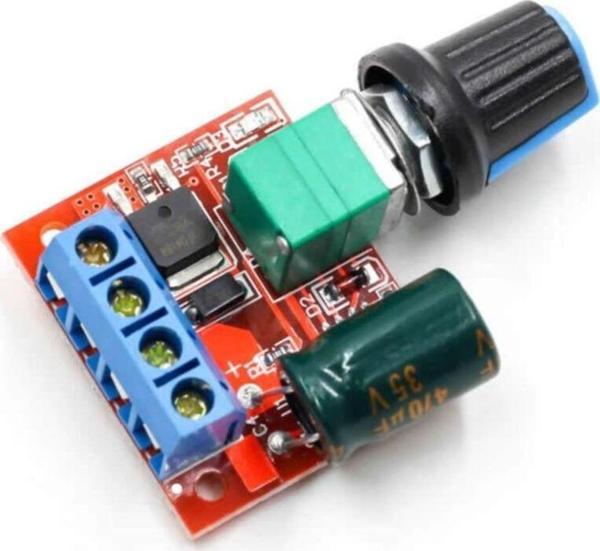 Alkatronik 5a 35v Mini Dc Motor Pwm Potlu Hız Kontrol Devresi 90 Watt Açma Kapama Butonlu Ayarlanabilir Voltaj - Image 1