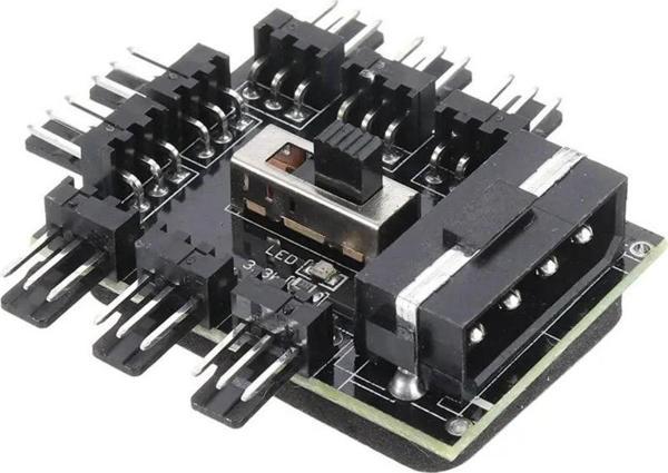 Alkatronik 8 Port Fan Çoğaltıcı Hub Kartı Ide Güç Giriş Soketi Hız Kontrol - Image 1