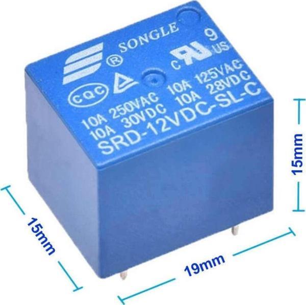 Alkatronik Songle 250v 10a Srd-12vdc-sl-c 12v Dc Röle 5 Pin Pcb Montaj Tip 220v No Nc Güç Rölesi - Image 1