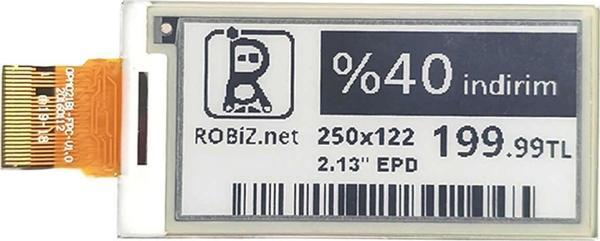 Alkatronik 2.13” OPM021B1 Paper Lcd Fiyat Etiketi Reklam Gösterge Kağıt Ekran 250x122 Çözünürlük Düşük Güç Tüke - Image 1