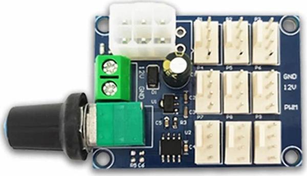 Alkatronik 9 Kanal Dc 12V Pwm Fan Hız Kontrol Kartı Klemens Atx Besleme Soket Pot Kontrol Bilgisayar Pc Cpu Soğ - Image 1