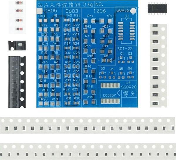 Alkatronik Smd Lehim Öğrenme Seti 62 Parça Smt Elektronik Eğitim Kiti Deney Pratikleme Kartı Sop14 0603 0805 - Image 1