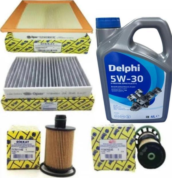 Egea Euro 6 1.3 Multijet Bakım Seti 95 Bg Model 2016-2020 Delphi 5w30 5lt Dpf Li 2025 Ü.t - Image 1