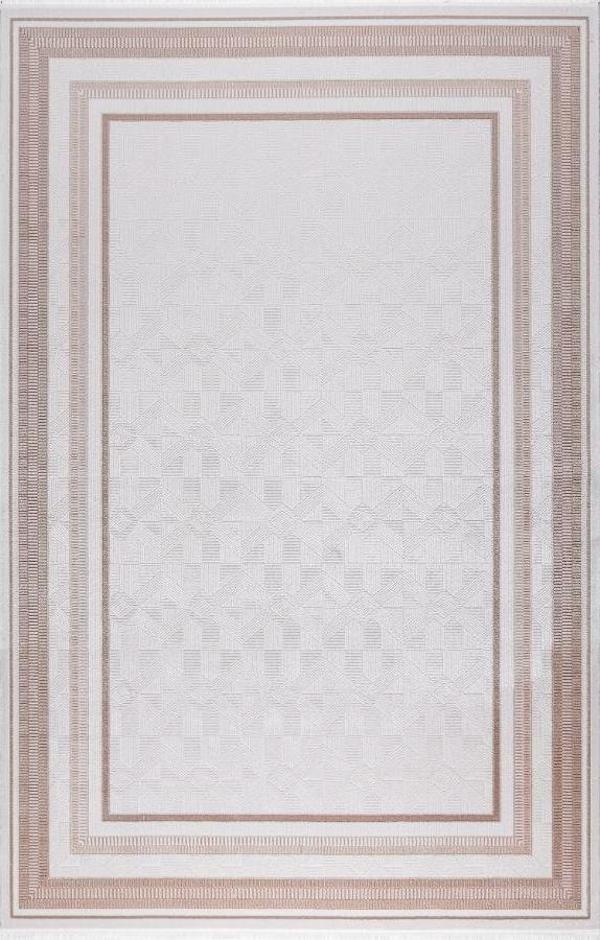 Pastel Halı Keops D168B Krem Vizon Akrilik Salon Oturma Yatak Odası Halısı - Image 1