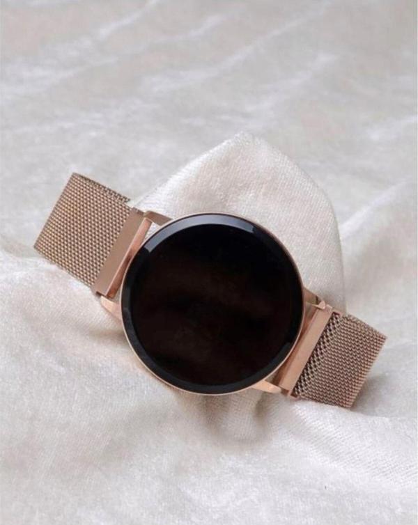 Digital Dokunmatik Mıknatıslı Hasır Kayış Rose Gold Kol Saati - Image 1