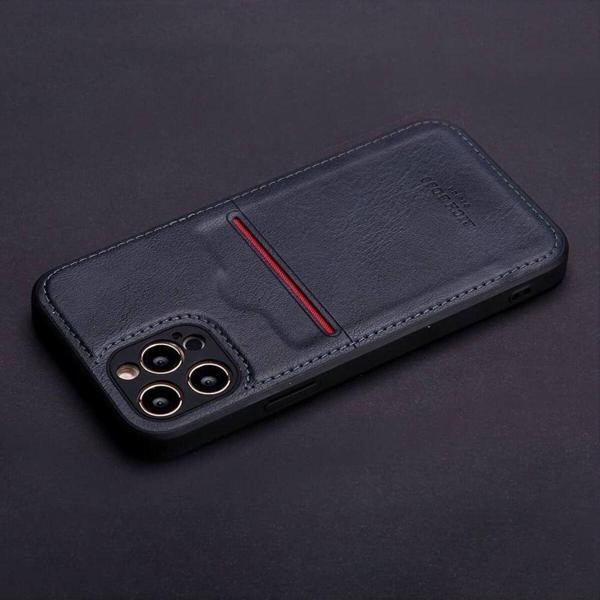 Iphone 11 Pro Max Uyumlu Kartlıklı Lüx Deri Kılıf Lacivert - Image 1