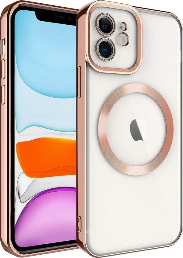 Iphone 12 Kılıf Magsafe Özellikli Pembe Darbe Emici Sert Silikon - Image 1