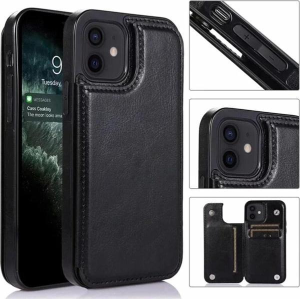 Iphone 13 Pro Max Uyumlu Kart Ve Cüzdanlı Deri Kılıf - Image 1