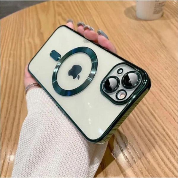 Iphone 14 Pro Max Manyetik Kablosuz Şarj Siyah Renk Silikon Darbeye Dayanıklı Kapak - Image 1