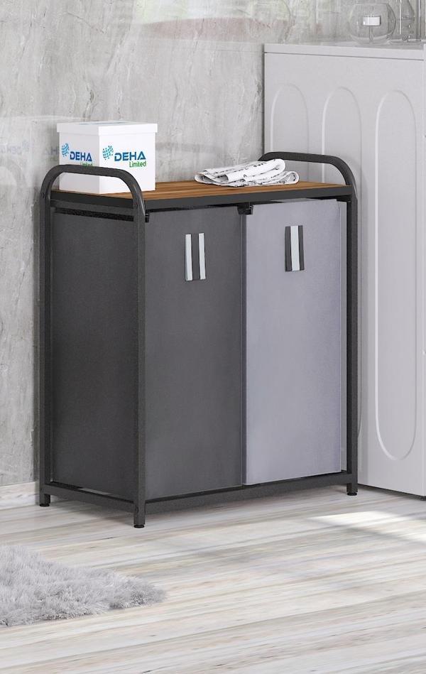 İkili Renkli ve Beyazlar için Çamaşır Sepeti Banyo Dolabı Kirli Sepetli Banyo Düzenleyici Çamaşırlık - Image 1