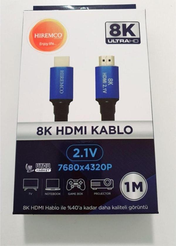 Hiremco 8K Uhd Hdmı Kablo 2.1V / 1 Mt - Image 1