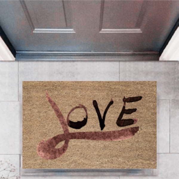Kapı Önü Paspası Dekoratif Dijital Baskı Love P-2319 - Image 1