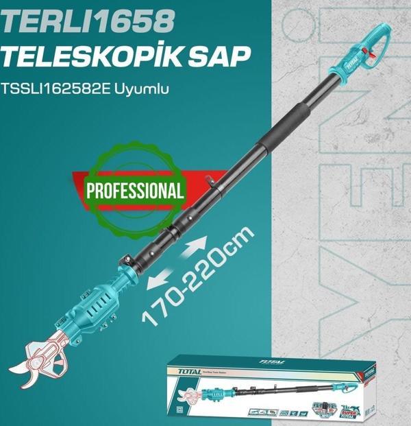 TOTAL AKÜLÜ BUDAMA MAKASININ TELESKOPİK SAPI - UZATMA ÇUBUĞU- TERLI1658 16V - Image 1