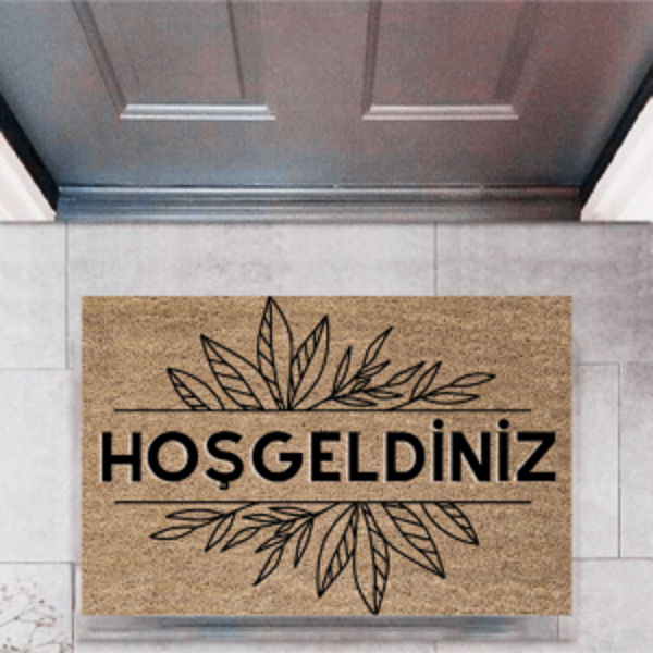 Kapı Önü Paspası Dekoratif Dijital Baskı Hoşgeldiniz P-2312 - Image 1