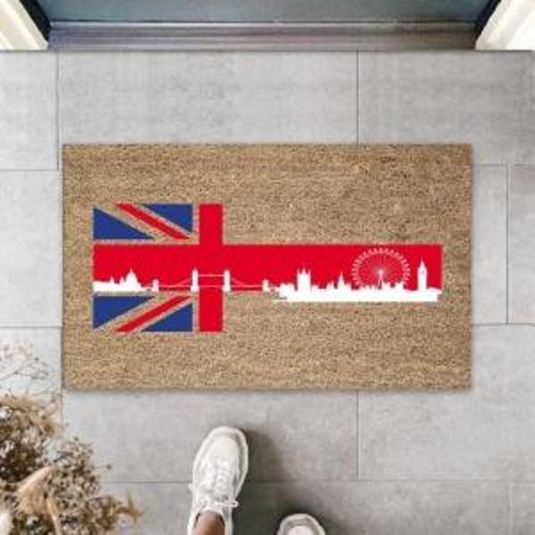 Dijital Baskı Kahverengi Londra Köprüsü Paspas K-3148 - Image 1