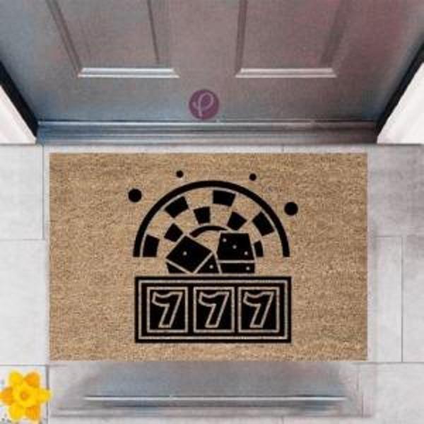 Kapı Önü Paspası Dekoratif Dijital Baskı Şans Makinesi P-2399 - Image 1