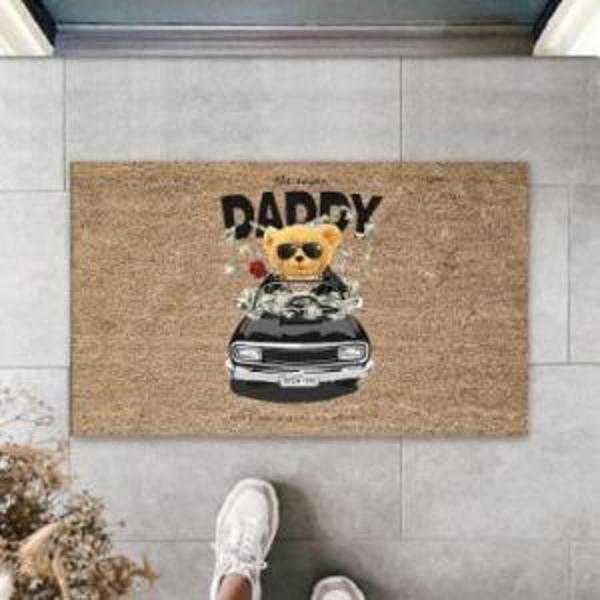 Dekoratif Dijital The Sugar Daddy Ayıcık Bej Kapı Paspası Dış Mekan Paspas K-3174 - Image 1