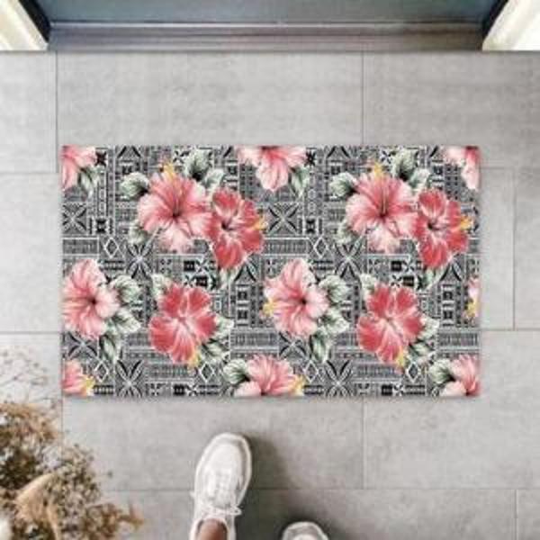 Dekoratif Dijital Zambak Pembe Kapı Paspası Dış Mekan Paspas K-3059 - Image 1