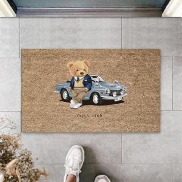 Dijital Classic Club Ayıcık Bej Kapı Paspası Dış Mekan Paspas K-3173 - Image 1