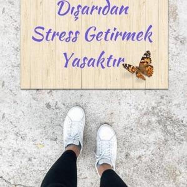 Dijital Baskı Krem Kelebek Desen Kapı Önü Paspası K-1016 - Image 1