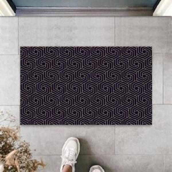 Siyah Kapı Önü Paspası Spiral Desen  K-3230 - Image 1