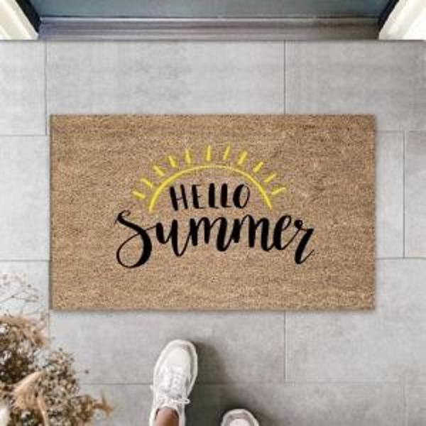 Siyah Kapı Önü Paspası Hello Summer Desen  K-3272 - Image 1
