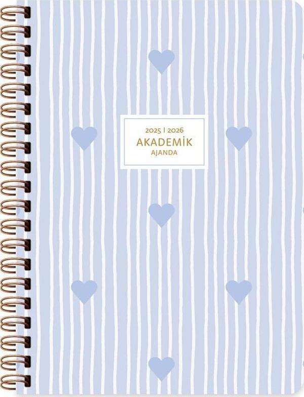 Keskin 16*23 Spiralli Akademik Ajanda - Mavi Kalp - Image 1
