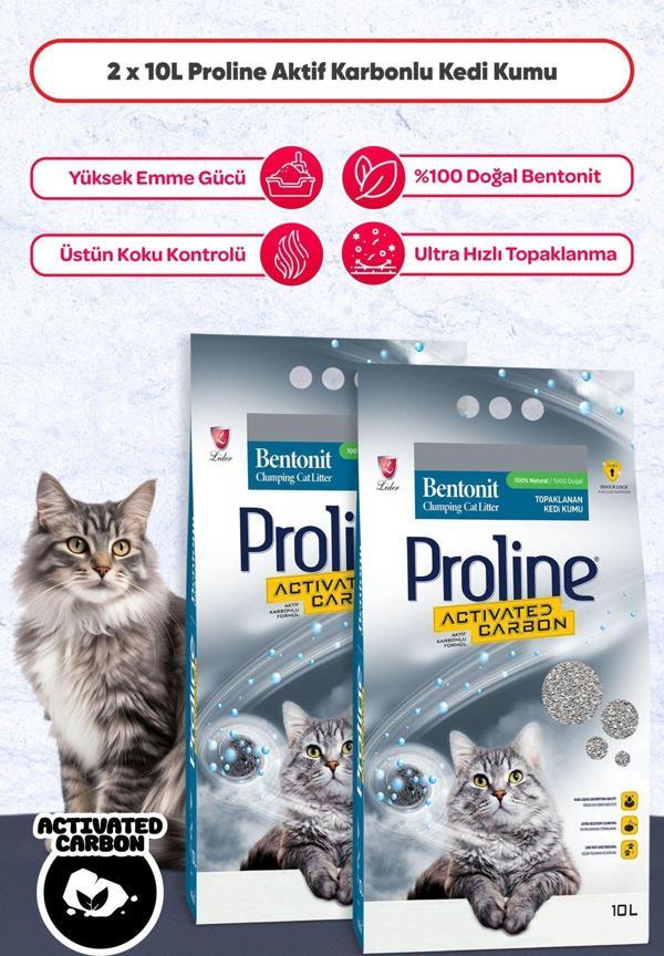 Aktif Karbonlu Topaklanan Kedi Kumu 2 X 10 Lt - Image 1