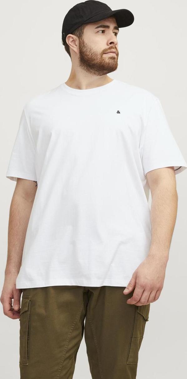 Jack&Jones Jjepaulos Tee Ss Crew Neck Noos Pls Erkek Beyaz Büyük Beden Tshirt 12253778-01 - Image 1