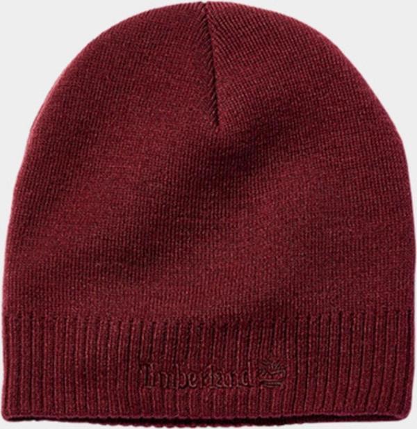 Timberland Knit Logo Beanie Erkek Bordo Bere Tb0a1egxi301 - Image 1