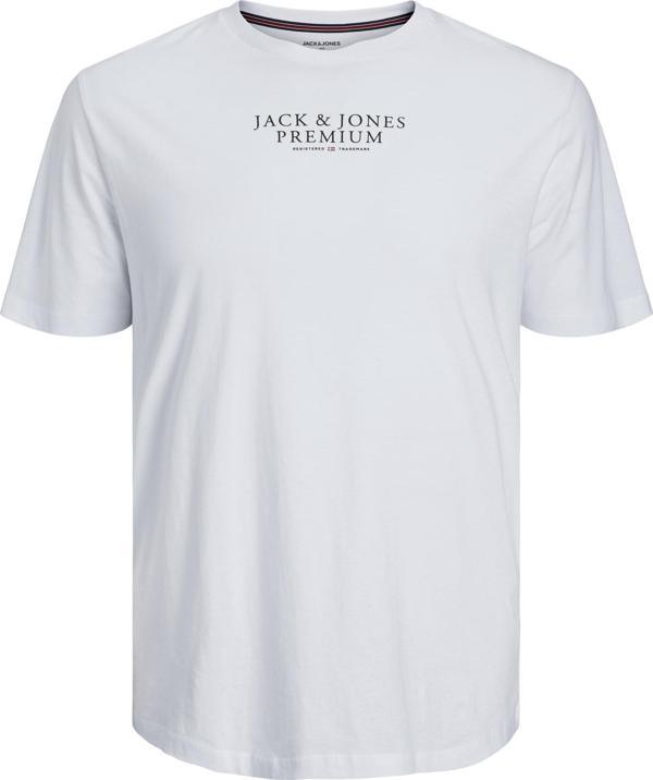 Jack Jones Jprbluarchıe Ss Tee Crew Neck Pls Erkek Beyaz Büyük Beden Tshirt 12222432-01 - Image 1