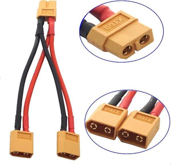 Alkatronik Xt60 Konnektörlü Y Tip Birleştirici Kablo 10 Cm Lipo Pil Batarya - Image 1